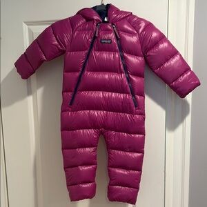 Patagonia Fuchsia Baby Hi-Loft Down Sweater Bunting, EUC